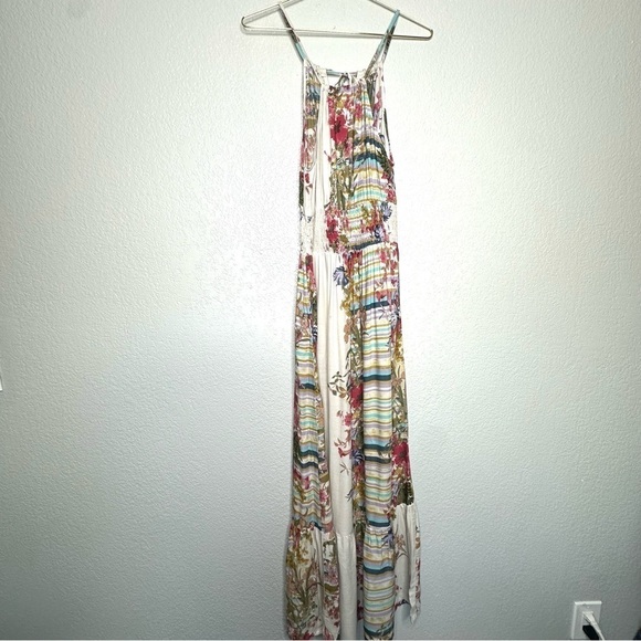 NWT Raga Women's Floral Maxi Summer Dress Smocked Waist Multi Color Small - Picture 3 of 12
